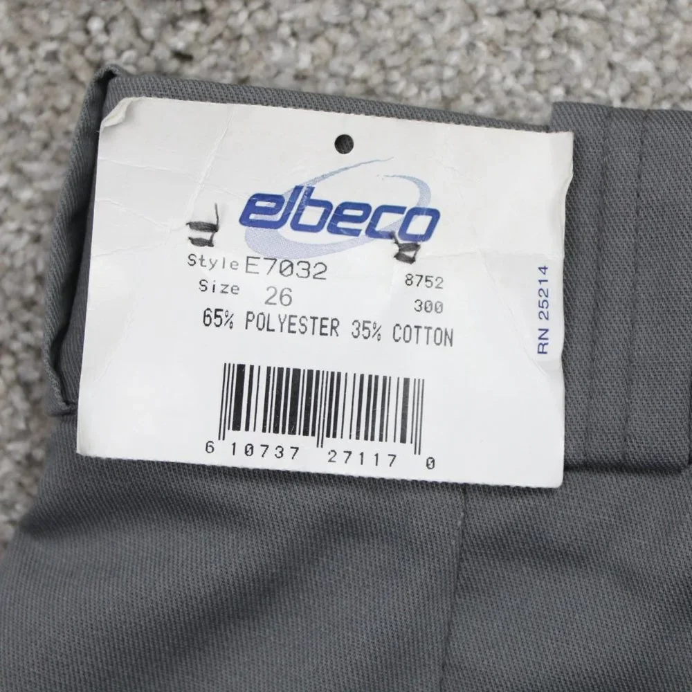 Elbeco Pants NWT Men 26 Gray Cargo Pocket Cotton/Polyester Straight Leg Unhemmed
